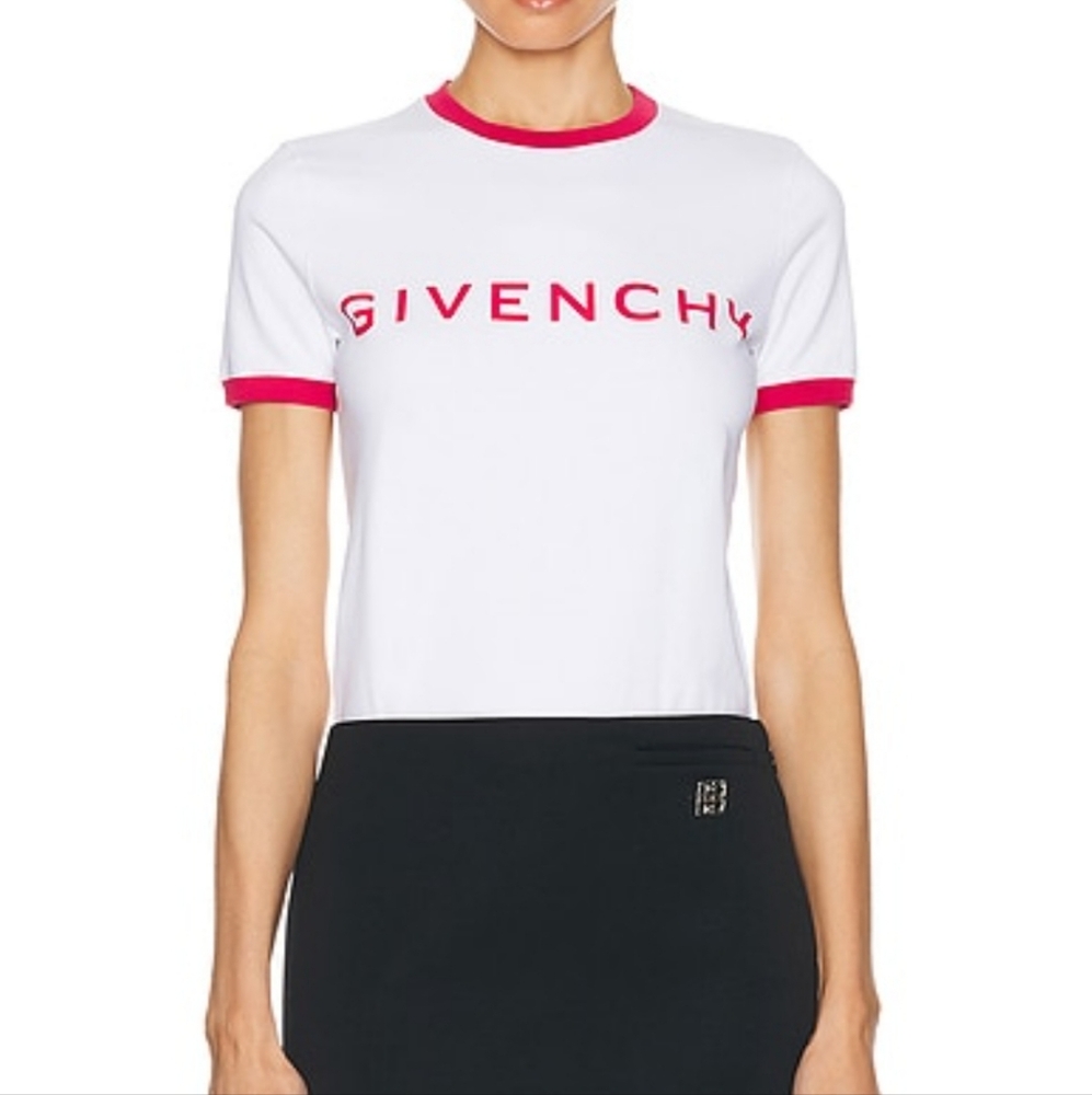 GIVENCHY I NWT US M Logo T Shirt I white & pink I authentic